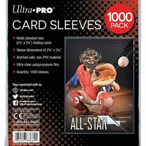 1000 Pack of Clear Baseball Card Penny Sleeves
